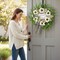 Spring Wreaths for Front Door, 24" Artificial Eucalyptus & White Sunflower Wreath – Rustic Farmhouse “Bless Your Heart” Door Decor for Spring, Summer & Year-Round